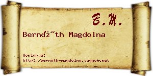 Bernáth Magdolna névjegykártya
