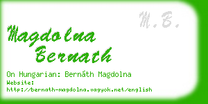 magdolna bernath business card