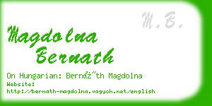 magdolna bernath business card